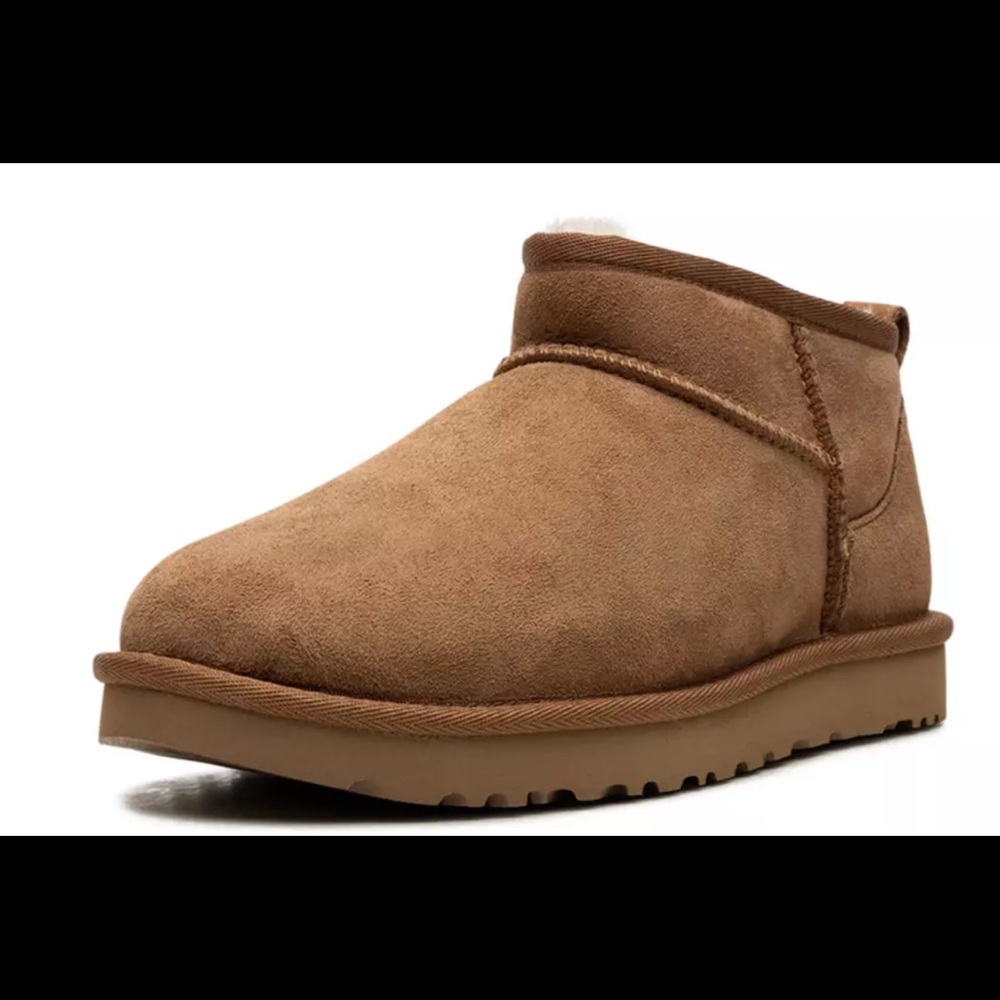 UGG MENS CLASSIC ULTRA MINI BOOTS IN CHESTNUT